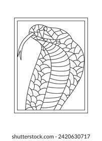 página de color de cobra, vector modificable 