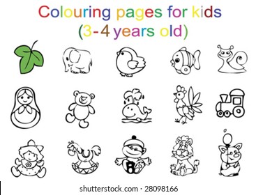 colouring pages for kids (3-4 years old)