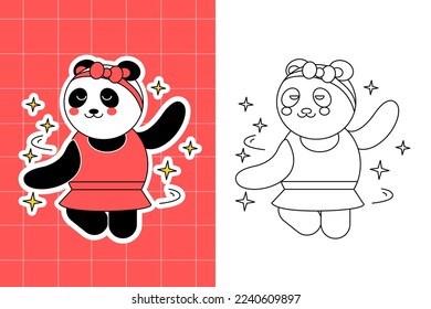 colouring pages of panda family for toddler