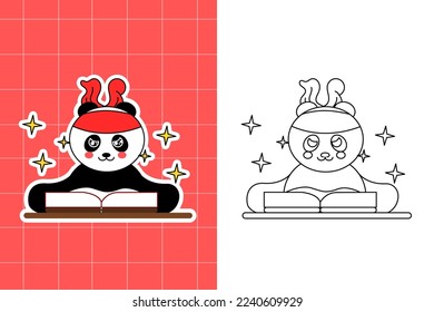 colouring pages of panda family for toddler
