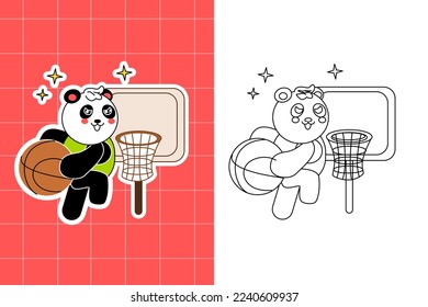 colouring pages of panda family for toddler