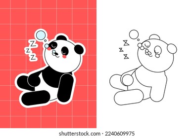 colouring pages of panda family for toddler