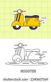 colouring pages of transportaion cartoon for kids