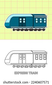 colouring pages of transportaion cartoon for kids