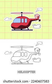 colouring pages of transportaion cartoon for kids