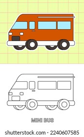 colouring pages of transportaion cartoon for kids