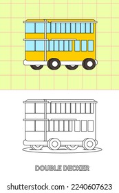 colouring pages of transportaion cartoon for kids