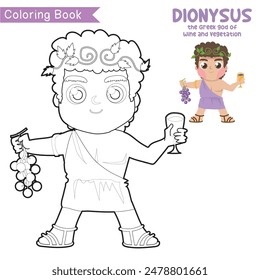 Colouring worksheet ancient Greece mythology. Coloring activity for children. Educational printable coloring worksheet for kids. 