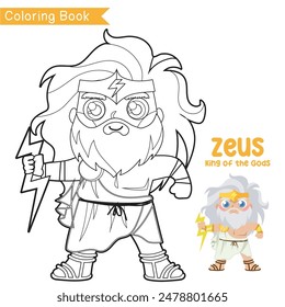 Colouring worksheet ancient Greece mythology. Coloring activity for children. Educational printable coloring worksheet for kids. 