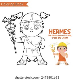 Colouring worksheet ancient Greece mythology. Coloring activity for children. Educational printable coloring worksheet for kids. 