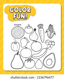 Colouring worksheet for student illustration