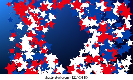 Colours of American Flag. USA Independence Day.  . Invitation Background. Banner, Christmas and New Year card, Postcard, Packaging, Textile Print.