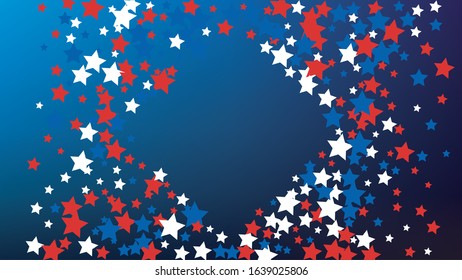 Colours of American Flag. USA Independence Day.  . Invitation Background. Banner, Christmas and New Year card, Postcard, Packaging, Textile Print.