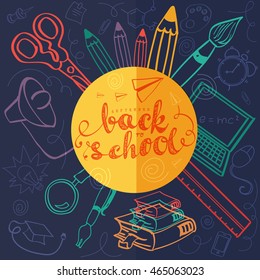 colours hand-draw sketch Back to school