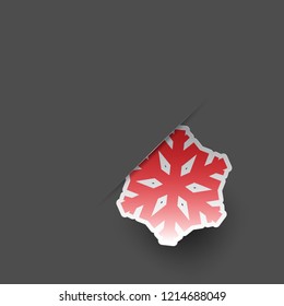 Colours paper cut of vector snowflake on gradient colours ornate background with copy space 