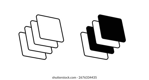 Ícone de conjunto de cores com ilustração de stock de vetor de fundo branco