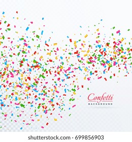 colroful confetti and ribbons falling vector background