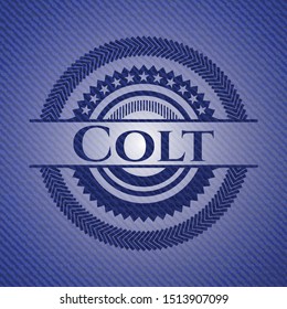 Colt denim background. Vector Illustration. Detailed.