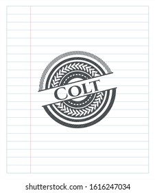 Colt draw (pencil strokes). Vector Illustration. Detailed.