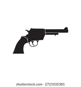 Colt gun silhouette icon vector illustration on white background