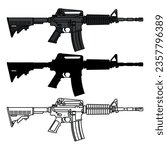 colt M4 assault rifle vector