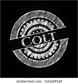 Colt on chalkboard