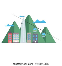 coltejer icon colombia with mountain and  flat illustration vector