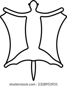 colugo sunda colugo sunda flying flying animal animal Outline