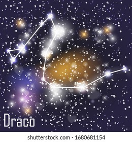 Columba Constellation with Beautiful Bright Stars on the Background of Cosmic Sky Vector Illustration. EPS10