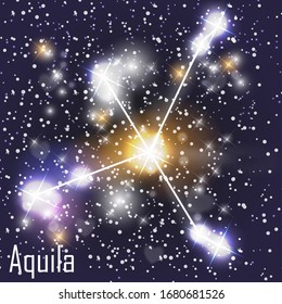 Columba Constellation with Beautiful Bright Stars on the Background of Cosmic Sky Vector Illustration. EPS10