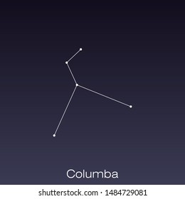 Columba constellation as it can be seen by the naked eye.