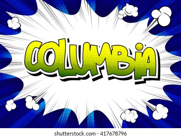 Columbia - Comic book style word