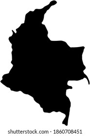 Columbia country map vector illustration isolated black
