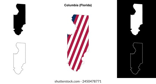 Condado de Columbia (Florida) conjunto de mapas esquemáticos