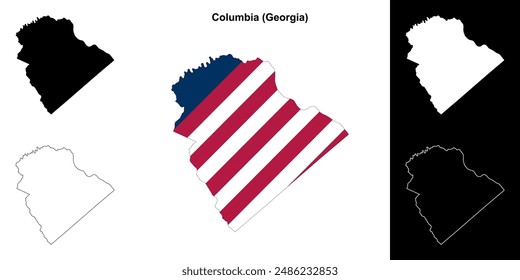 Columbia County (Georgia) outline map set