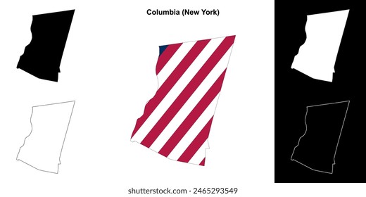 Columbia County (New York) outline map set