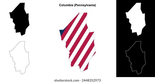 Columbia County (Pennsylvania) outline map set
