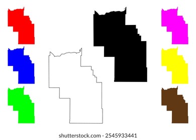 Columbia County, Estado de Washington (U.S. County, United States of America, USA, U.S., US) mapa ilustração vetorial, esboço de rabisco Columbia map