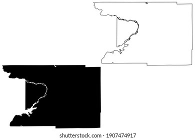Columbia County, State of Wisconsin (U.S. county, United States of America, US) map vector illustration, scribble sketch Columbia map