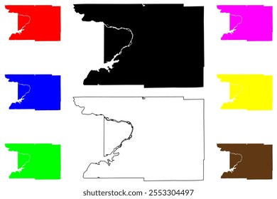 Columbia County, State of Wisconsin (U.S. county, United States of America, US) map vector illustration, scribble sketch Columbia map