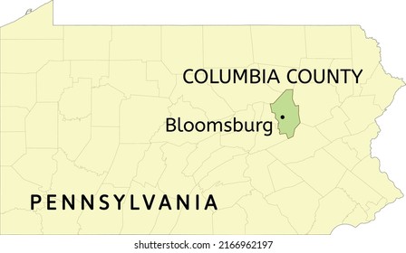 Columbia County Town Bloomsburg Location On Stock Vector (royalty Free 