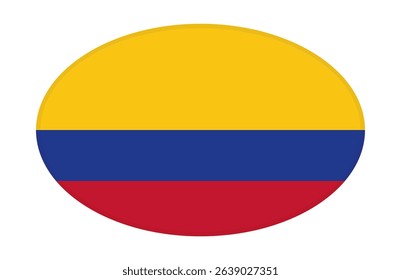Columbia flag ellipse shaped. vector	