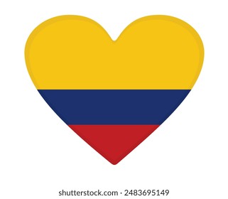 Columbia flag heart shaped. vector