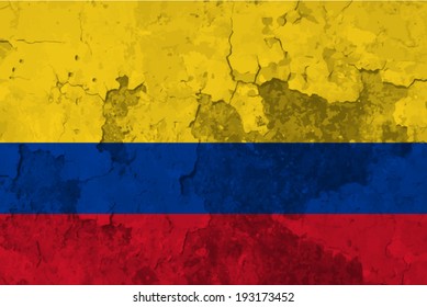Columbia flag on concrete textured background