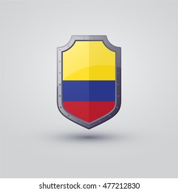 Columbia flag on the shield
