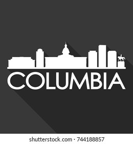 Columbia Flat Icon Skyline Silhouette Design City Vector Art Famous Buildings.