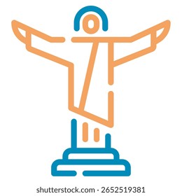Columbia icon with a torch and laurel wreath in vector style.