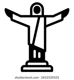 Columbia icon with a torch and laurel wreath in vector style.