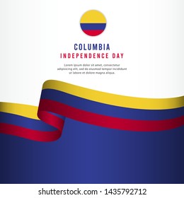 Columbia Independence Day Celebration, banner set Design Vector Template Illustration