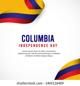 Columbia independence day vector template. Design illustration for banner, advertising, greeting cards or print.
